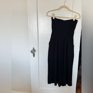 Reformation Black Strapless Culotte Jumpsuit